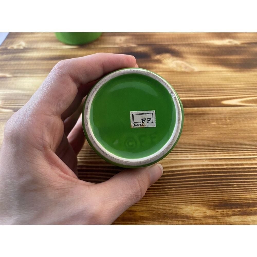 Fitz and Floyd Vintage Kelly Green Sugar and Creamer Set‎ With Lid - Picture 6 of 9